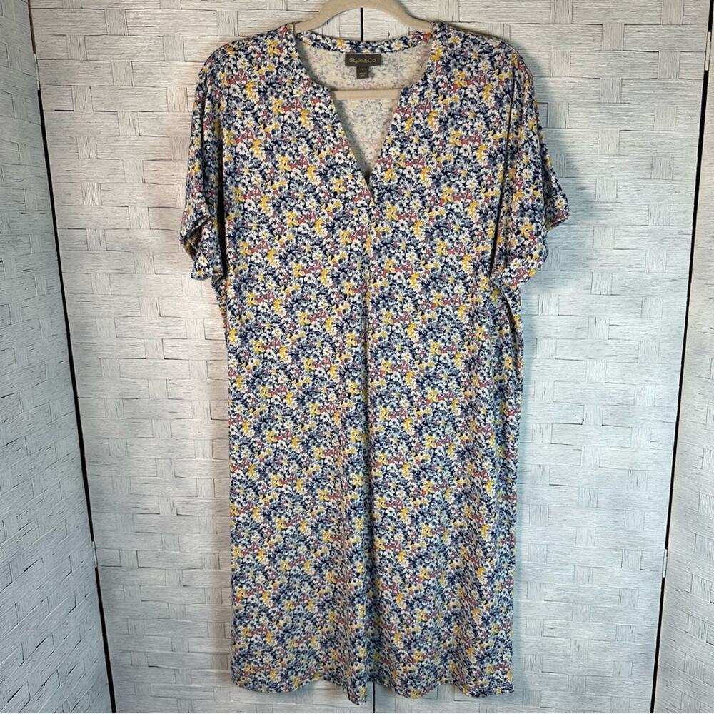 Style & Co Womens Dress shirt floral sleeve spring feminine bohemian plus size